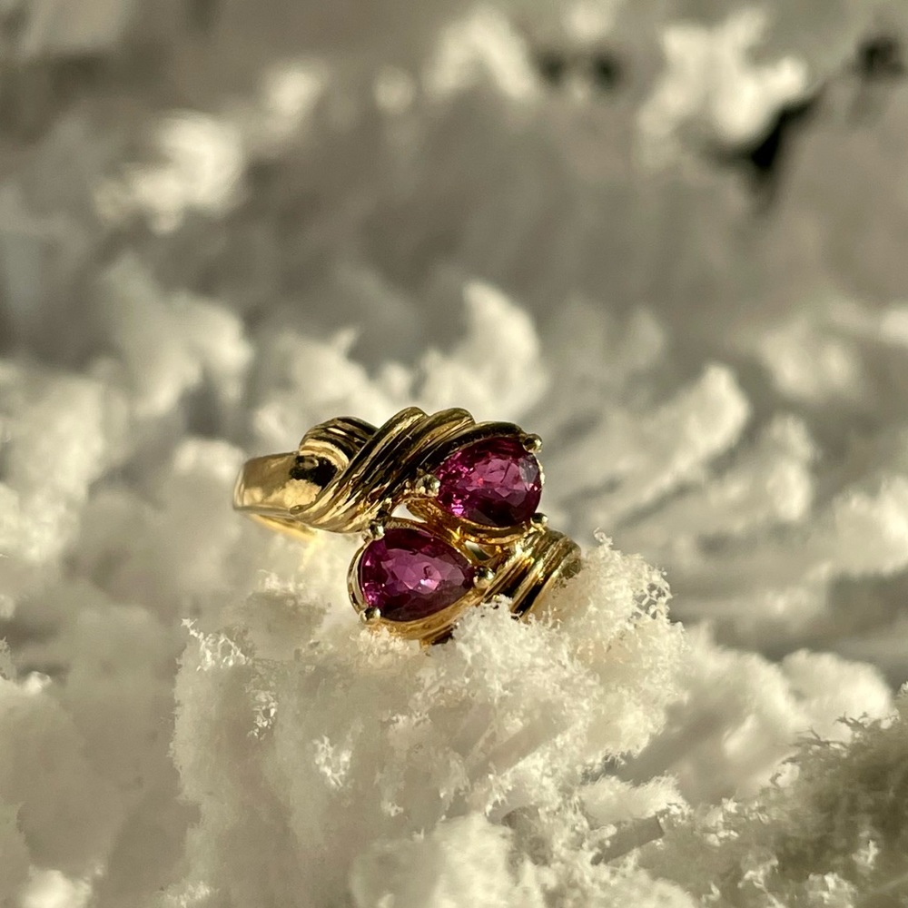 Vintage 14K Gold Pink Spinel Ring